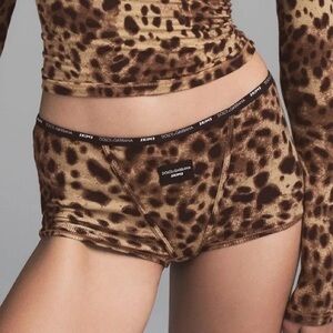 Dolce & Gabbana X Skims Brown Leopard Print Panties